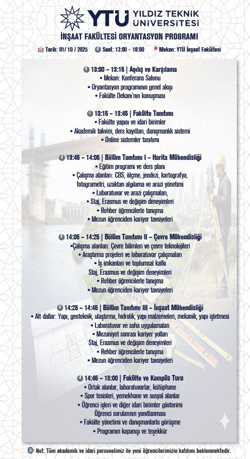 İnşaat Fakültesi Oryantasyon Programı